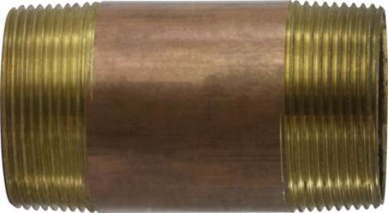 Picture of Midland - 40184 - 2-1/2 X 4-1/2 Red BRASS Nipple